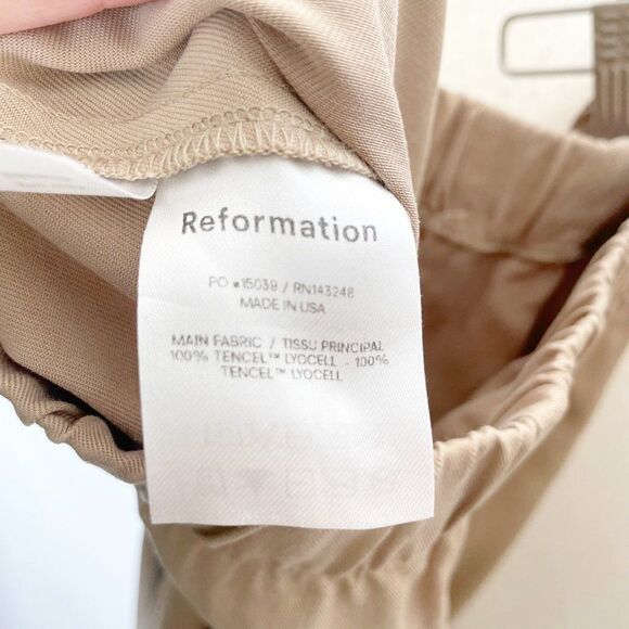 Reformation Montana High Waist Utility Jogger Pants Tencel Khaki Tan Size XS - Picture 9 of 9